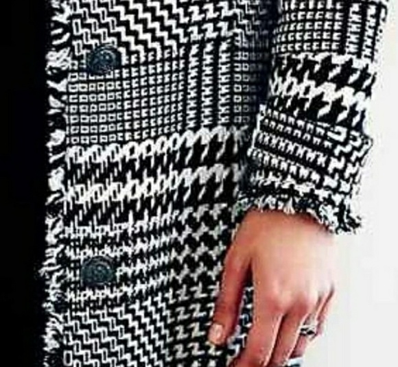 Free People Wool Houndstooth Maxi coat sz 8 NWT - Picture 6 of 7